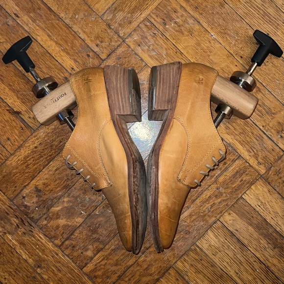 Frye Cognac Leather Lace Up Derby Oxfords Low Heel - Women’s 8.5 - Picture 4 of 8